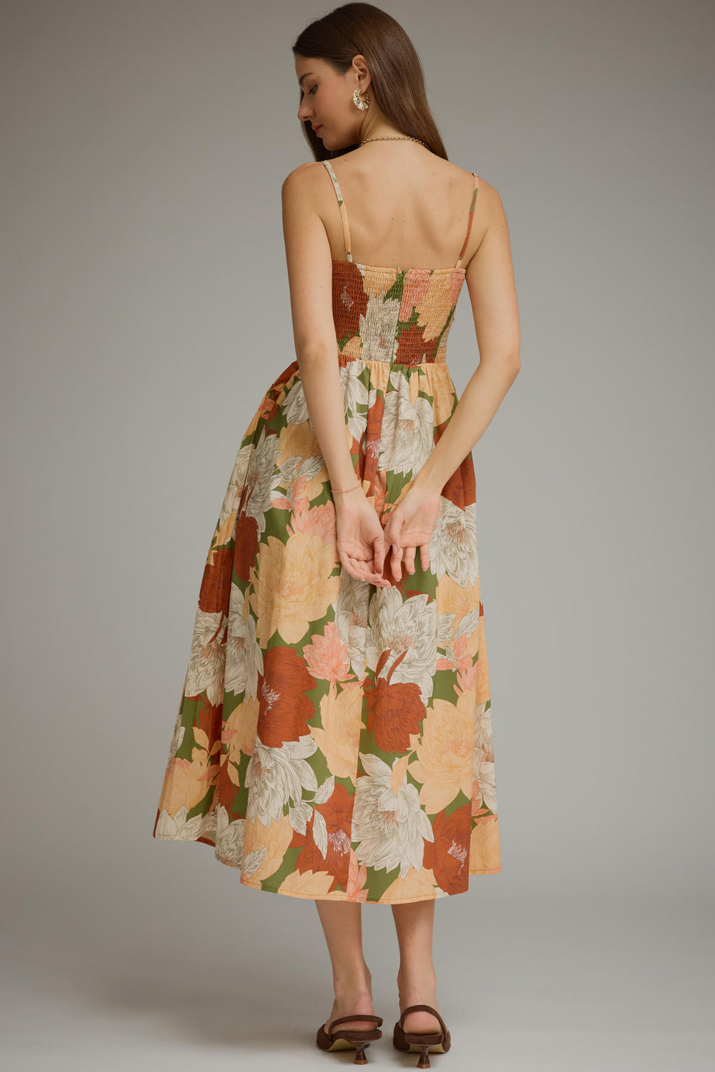 Fall Floral Midi Dress