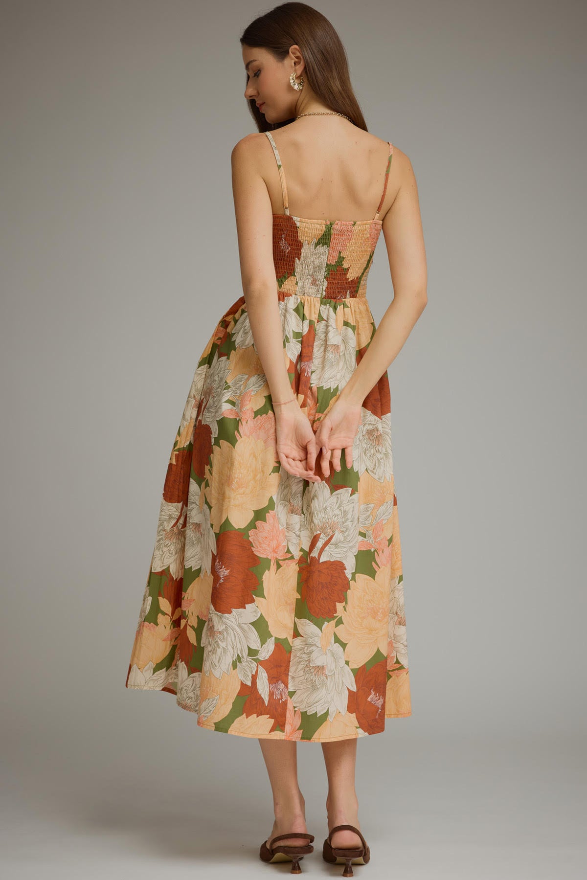 Fall Floral Midi Dress