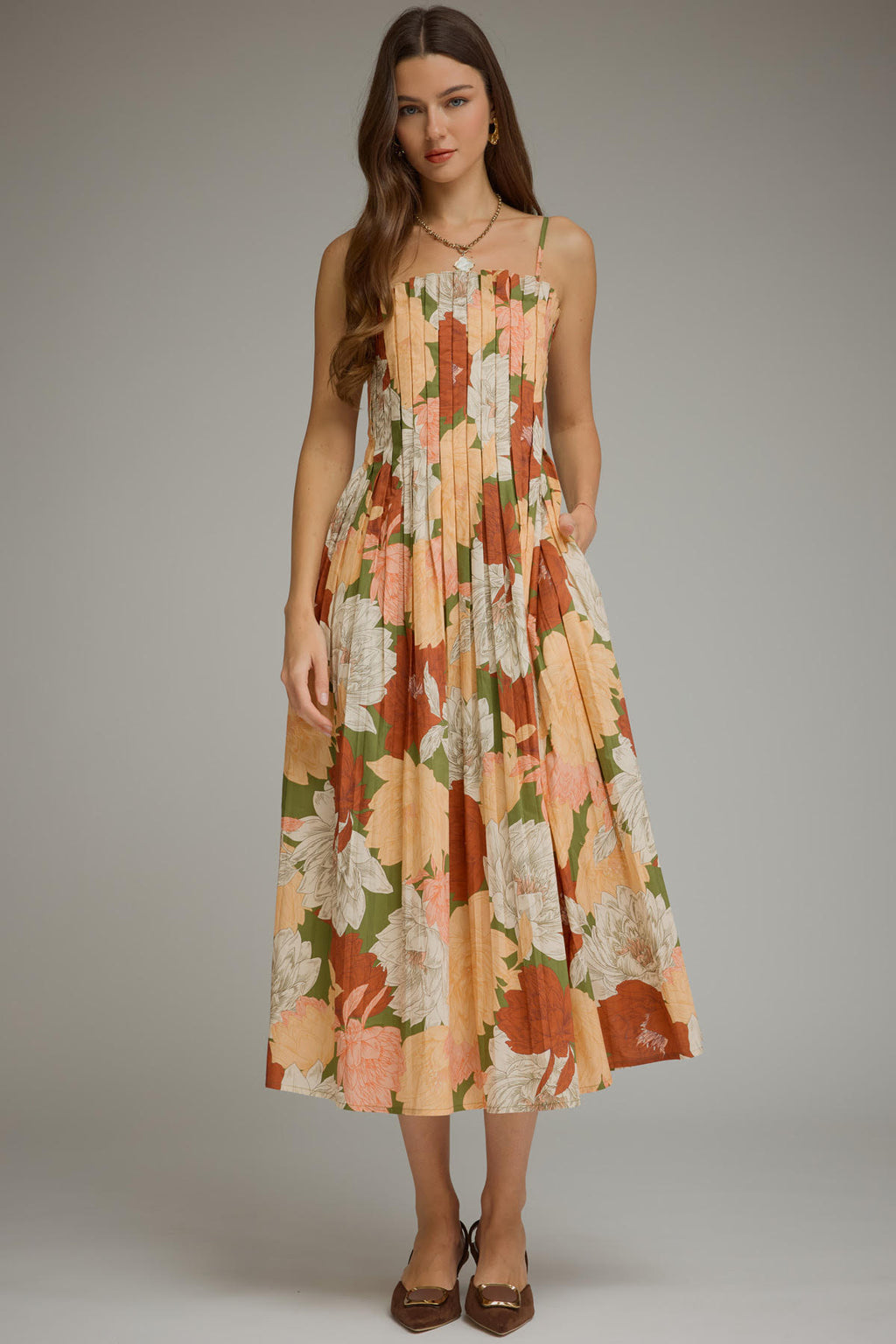 Fall Floral Midi Dress