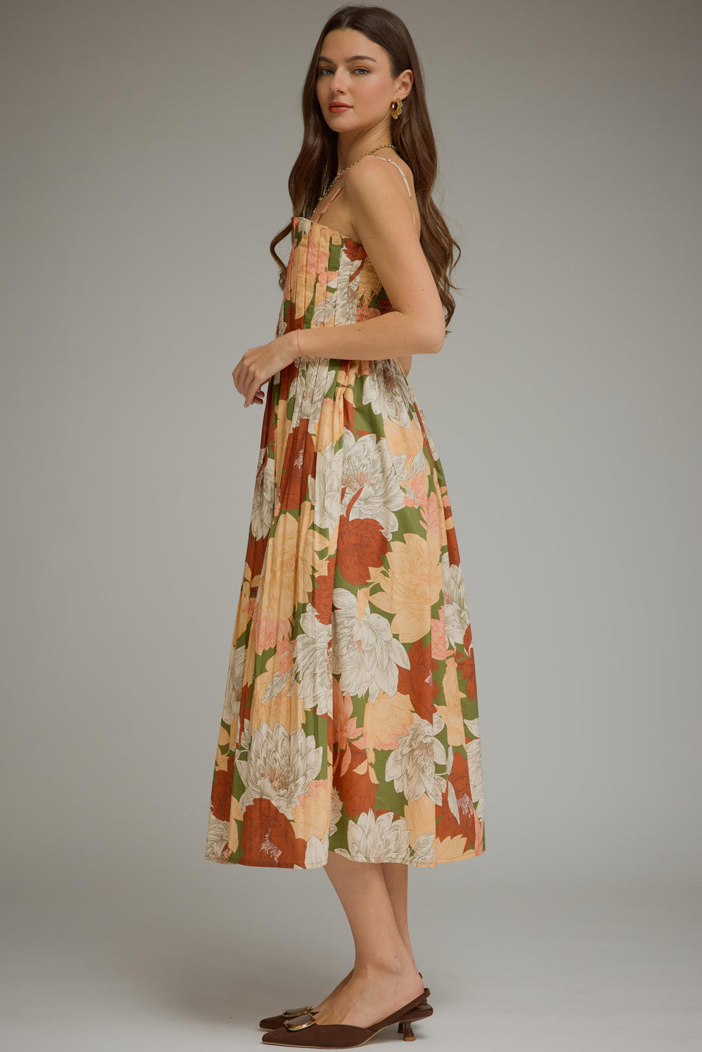 Fall Floral Midi Dress