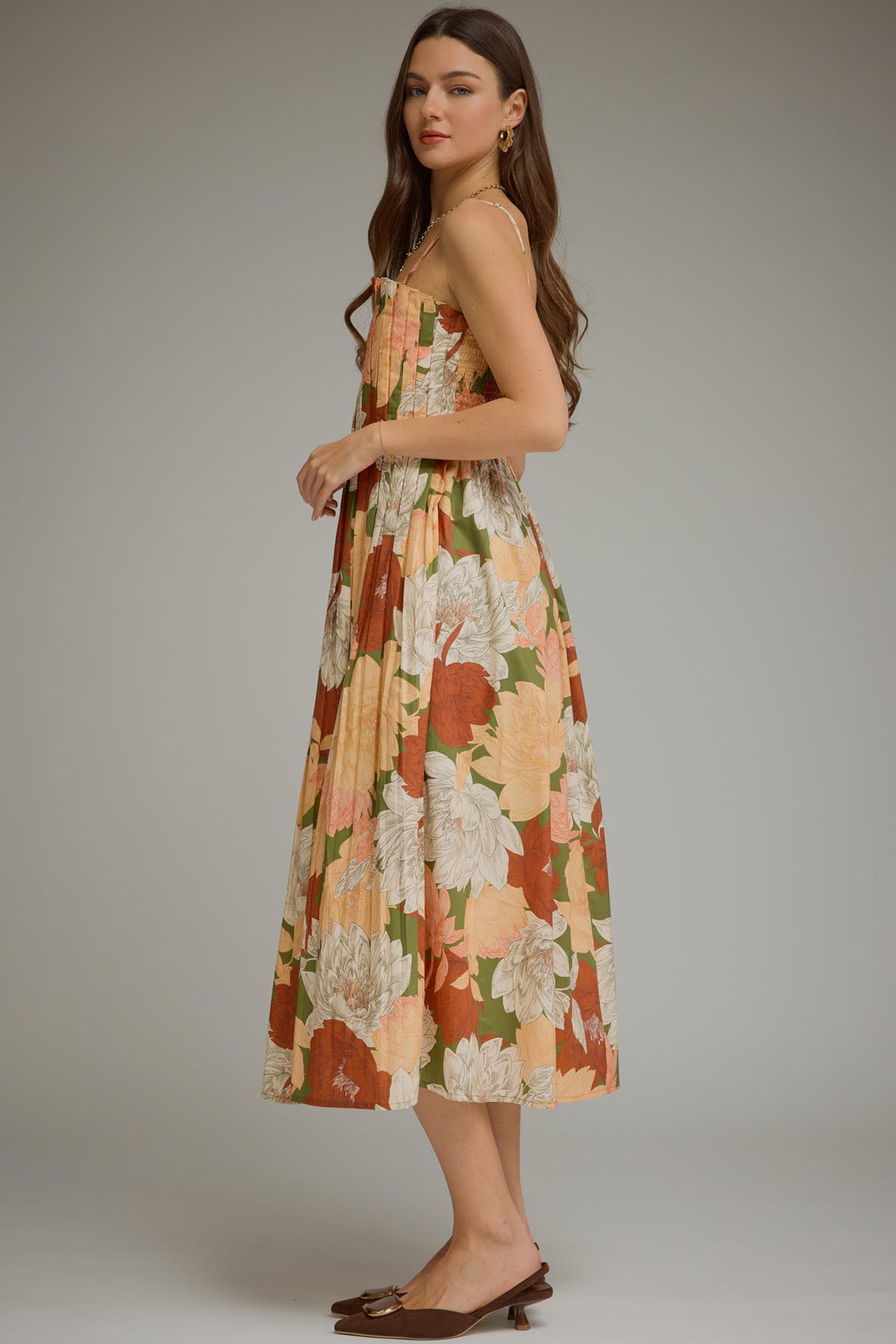 Fall Floral Midi Dress
