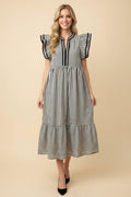 Flutter Sleeve Midi Dress
