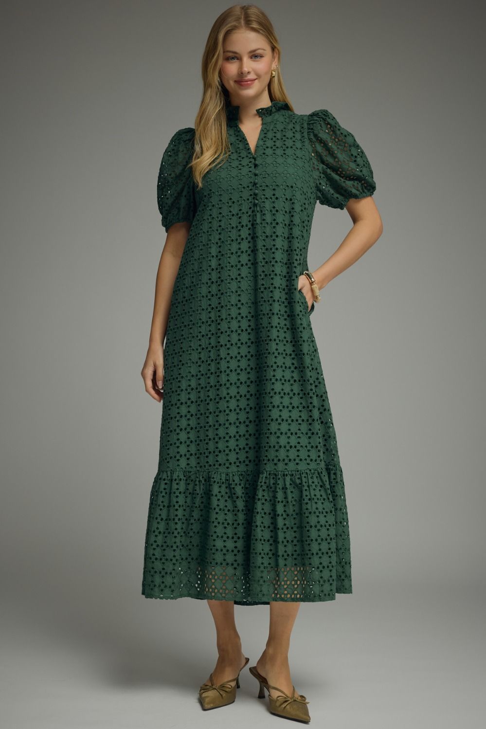 Eyelet Midi Dress